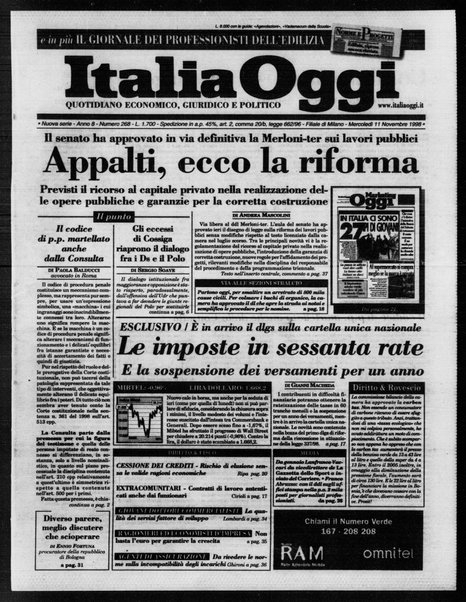 Italia oggi : quotidiano di economia finanza e politica